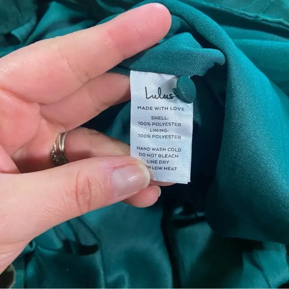 NWOT Lulus Everlasting Charm Emerald Green Floral Jacquard Midi Dress_11